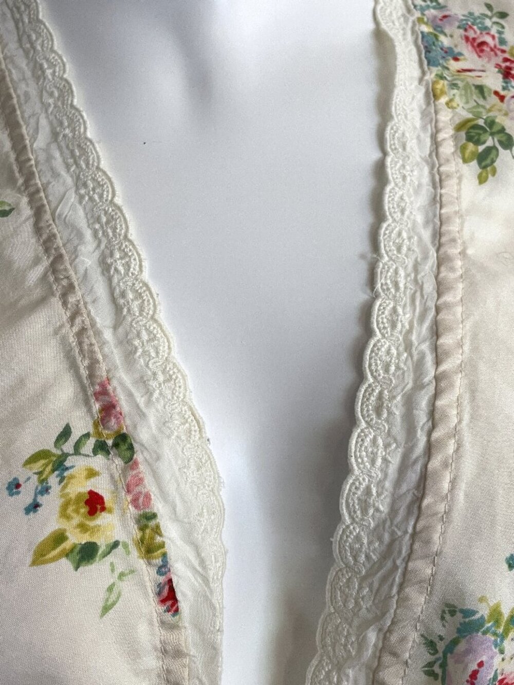 Johnny Was Tunic Top Blouse Med Silk Embroidered Lace Floral Cottagecore Boho - Picture 5 of 16